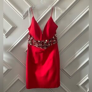 Sherri Hill red cocktail homecoming dress